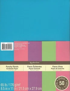 Punchy Florals Recollections 8.5x11" Cardstock Scrapbook Paper New 50 Sheets - Bild 1 von 1