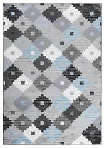 Quilt Beautiful Transitional Gray Blue Area Rug - Picture 1 of 18