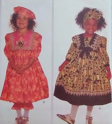 3771 Adorable Little Girls Dress Pantaloons & Hat Pattern sz 5-6X 1994 UNCUT - Image 1 of 3
