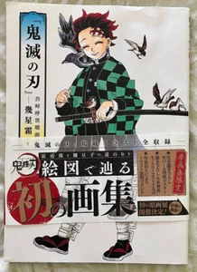 JAPANESE DEMON SLAYER ART BOOK KIMETSU NO YAIBA KOYOHARU GOTOGE COLOR DRAWINGS - Picture 1 of 12