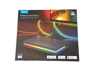 Govee AI Sync Box 2 H6604C avec lumière noire pour téléviseurs 75-85 pouces NEUF/BOÎTE OUVERTE - Photo 1/23