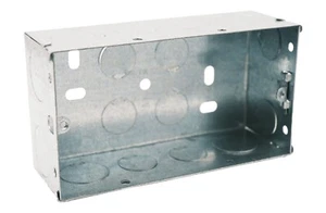 47mm Rückendose Doppel Metall extra tief 2 Gang Boxen für Elektroschalter oder Steckdose - Bild 1 von 13
