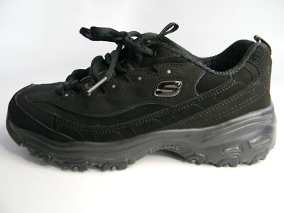 女士 Skechers D'Lites 记忆泡沫黑色鞋码 7.5 宽版型 — 第 1/4 张图片
