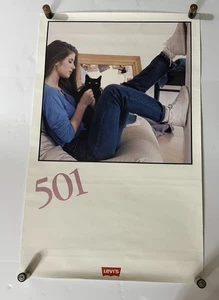 Vintage Women’s Levi's 501 Jeans Advertisement Poster 35” X 22” - Picture 1 of 4