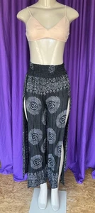 KATHMANDU IMPORTS Black Rayon Split-Leg Ohm Yoga Harem Pants Size S NWOT - Foto 1 di 9