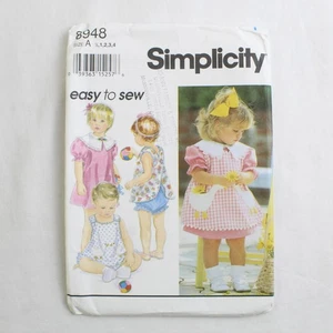 Simplicity 8948 Toddlers Dress & Outfit Patterns Girls Size A (1/2,1,2,3,4) 1996 - Picture 1 of 5