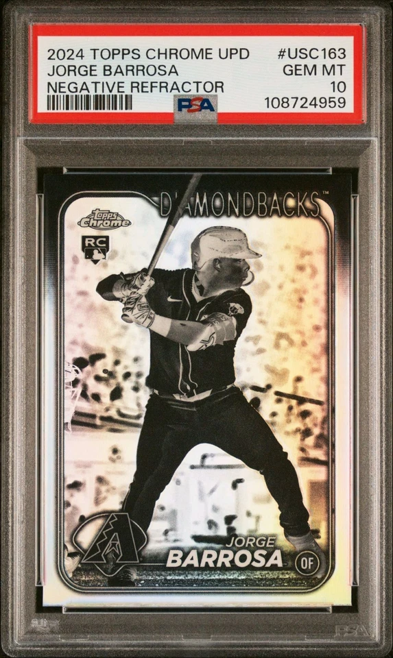 2024 TOPPS CHROME UPDATE ARIZONA DIAMONDBACKS JORGE BARROSA NEGATIVE PSA 10 - Image 1 of 3