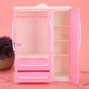 3-Door Dollhouse Wardrobe Dolls Furniture Accessories For Dolls Girls Toys ~ - Picture 1 of 13