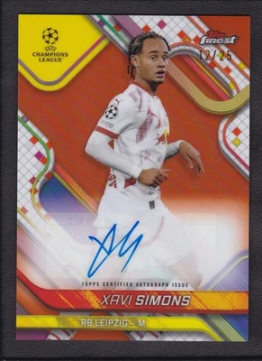 2025 XAVI SIMONS 12/25 AUTO TOPPS FINEST UEFA CHAMPIONS LEAGUE AUTOGRAPHS - Image 1 of 2