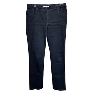 Chicos Platinum Black Stretch Denim Straight Leg Jeans Womens Size 1.5 Short - Picture 1 of 11