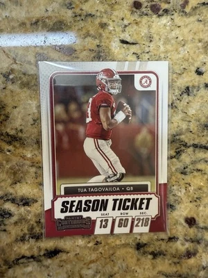2021 Contenders Draft - TUA TAGOVAILOA - Season Ticket #25 Alabama Crimson Tide - Image 1 of 2