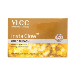 402 Gram VLCC Insta Glow Gold Bleach With Colloidal Glow For Glowing Fairness - Picture 1 of 8