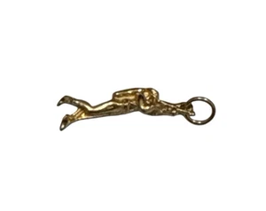 Scuba Diving Diver Charm Necklace Gold Color Pendant No Chain New - Picture 1 of 2
