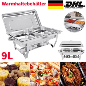 Buffetwärmer Warmhaltegerät Chafing Dish Speisewärmer Warmhalteplatte Edelstahl - Bild 1 von 16