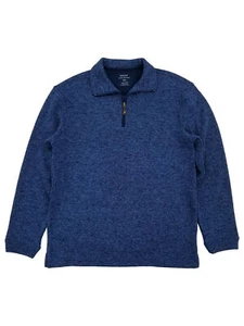 Haggar Mens Royal Blue Heather Fleece Quarter-Zip Pullover Sweater Jacket XL - Picture 1 of 1