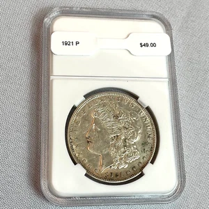 1921 P Morgan Silver Dollar Slabbed $1 Coin - Picture 1 of 3