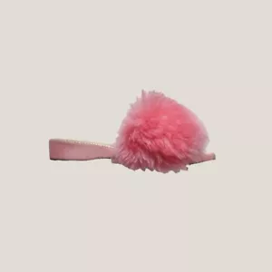🌷👡 Zapatillas de tacón de gatito mullidas de piel sintética rosa vintage años 70 talla 7 - Imagen 1 de 9