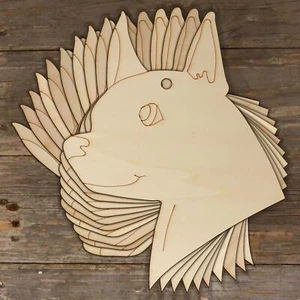 10x Wooden Chihuahua Dog Head Craft Shape 3mm Ply Domestic pet animals - Picture 1 of 4