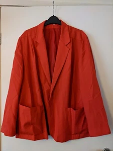 Damen Leinen Feel Sakko Rot Größe 14 Akzeptabler Zustand Bobbled - Bild 1 von 11