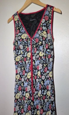 Vestido Vintage Tessuto Rosa Estampado Flores Años 90 Y2K EE. UU. Verano Mujer Talla Pequeña Foto 1 de 4