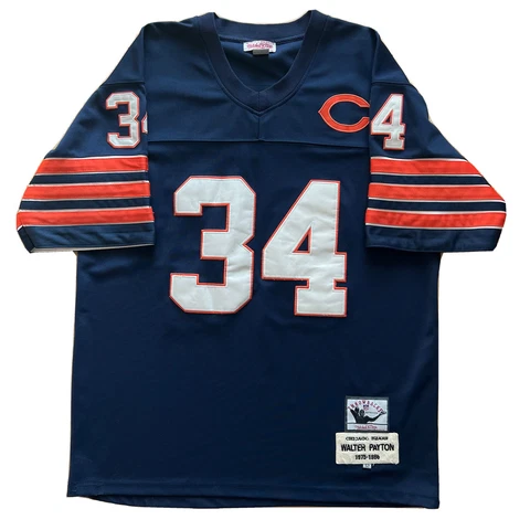 Walter Payton Chicago Bears Jersey 2XL Navy Orange Mitchell & Ness Vintage NFL Cover