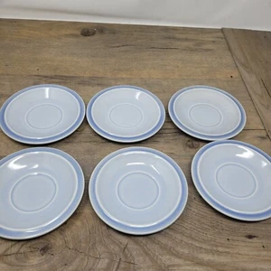 1970 John Clappison Hornsea pottery "Tapestry" Blue Tea Plates Set Of 6 - Picture 1 of 4