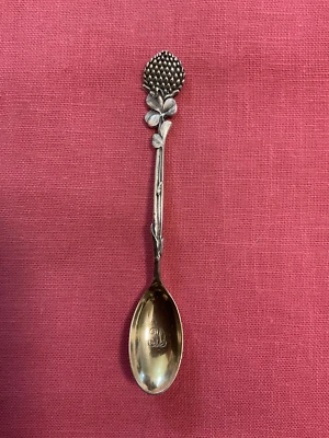 Antiguo trébol cuchara Tiffany & Co Sterling 4” floral Demitasse Foto 1 de 4