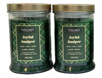 (2) Тосканская ароматическая свеча с эфирными маслами, радостная можжевельница, 18 унций. - Изображение 1 из 4