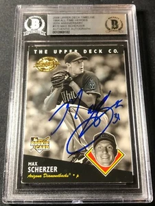 Max Scherzer Signed 2008 Upper Deck Timeline Gold Rookie Card Beckett Slabbed - Picture 1 of 3