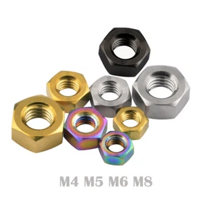 Titan Schraubmuttern M4 M5 M6 M8 Ti Sechskantkopfschrauben Muttern Fahrräder MTB Befestigungen  - Bild 1 von 9