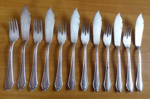 BSF - Fischbesteck - Mod. 96 -  Silber 90 - 6 Pers.  - 12 Teile - Bild 1 von 1
