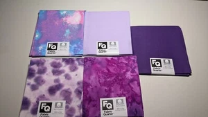 Purple Tones, Set of 5 Fat Quarters, Quilt Fabric - Picture 1 of 6