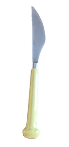 6 DENBY - REGENCY -Yellow / Lemon- STAINLESS - STEAK KNIVES- SERRATE - Picture 1 of 6