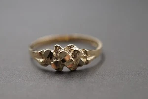 Anillo de banda pepita de brillo corte diamante de oro amarillo liso de 10 K de 6,2 mm. Talla 5,5 - Imagen 1 de 5