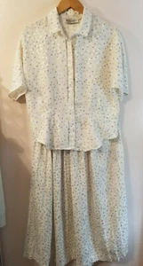Vintage 1980's INNERVISIONS By Ship N' Shore- Blouse & Skirt Women's 10 - Picture 1 of 12