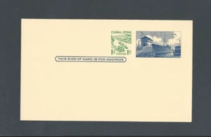 Canal Zone Postal Card UX13 3c + 1c = 4c Blue Mint - Picture 1 of 1