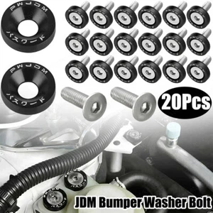 Kit de tornillos de aluminio Billet negro para guardabarros parachoques arandela perno motor bahía JDM de 20 piezas - Imagen 1 de 7