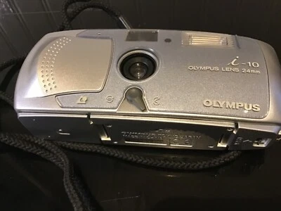 Olympus i-10 Camera Vintage Retro Film Photography Silver with Case. - Image 1 of 4