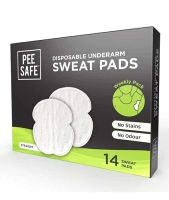 Pee Safe Disposable Underarm Sweat Pads - Straight, Prevents Stains pack of 14 - Image 1 of 4