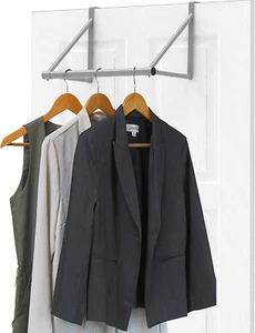 Over the Door Closet Rod Garment Rack Dry Clothes Organizer Storage Hanging Bar - Picture 1 of 5