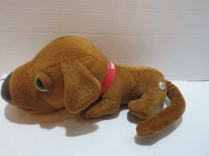VTG ARTIST COLLECTION THE DOG PLUSH BROWN W/RED COLLAR 14" LONG "WORKS" - Picture 1 of 7