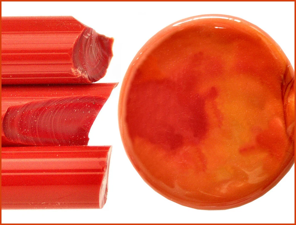 Kürbis Dunkel (4/5mm) Spezial Glasstäbe handgezogen - Effetre S426H