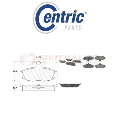 Centric Semi Metallic Disc Brake Pads w Shim for 1990-1995 Ford Cougar 3.8L rl Foto 1 de 4