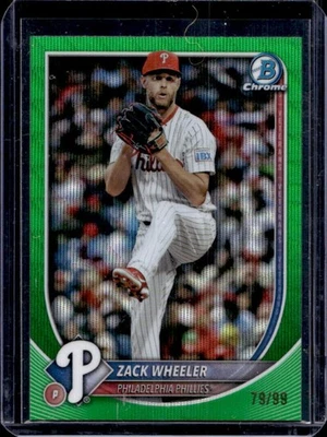 2025 Bowman Chrome Zack Wheeler Green Wave Refractor #79/99 Phillies - Image 1 of 2