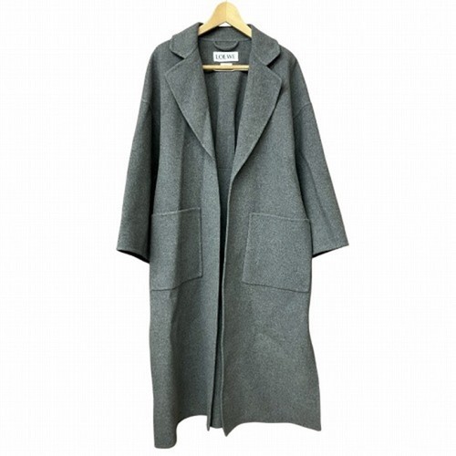 Cappotto lungo con cintura Loewe misto cashmere grigio cenere XS 17153352101 usato03a947b8