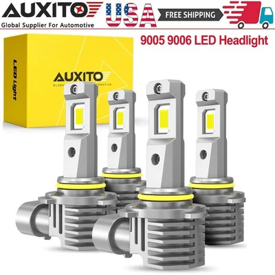 9006 9005 LED Headlights Kit Combo Bulbs 6500K Hi & Low BEAM Super White Bright - Image 1 of 4