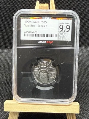 1999 1/4 Oz Platinum Eagle P$25 Vaultbox Vault Box Series 2 NGC X 9.9 MS69 - Image 1 of 2