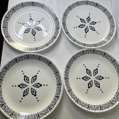 "JUEGO DE 4 PLATOS DE CENA CORELLE Vitrelle FLORENTIA azul 10 1/4""" Foto 1 de 4