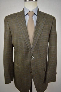 Austin Reed London Brown Plaid Wool Two Button Sport Coat Size: 40R - Picture 1 of 10