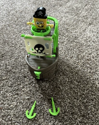 Fisher Price Imaginext Bob Esponja Pantalones Cuadrados Volador Holandés Barco Pirata Completo Foto 1 de 4